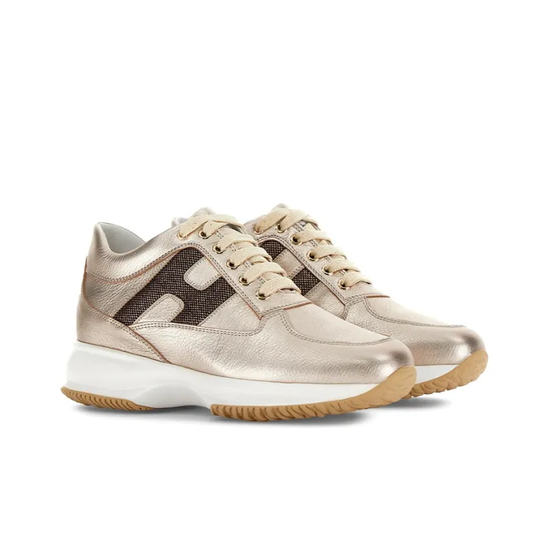 HOGAN Interactive Running Shoes Women's Low Top Silver-1