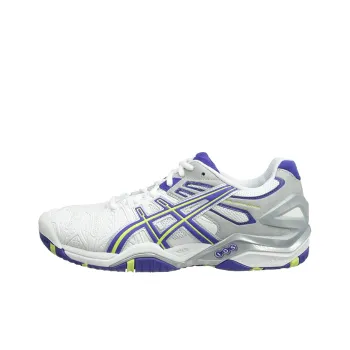 Asics Gel-Resolution 5 Wear-Resistant Low-Top Tennis Shoes Women's White-purple-gray