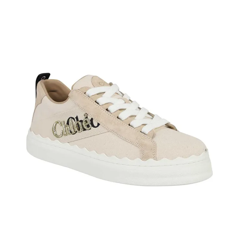 Chloe Lauren Low Top Stylish Skateboarding Shoes Women's Beige-1