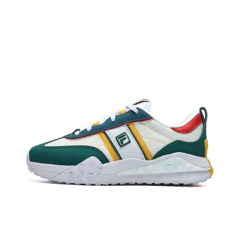 FILA Brick Cushioning Anti Slip And Wear Resistant Low Top Casual Shoes Women's White Green