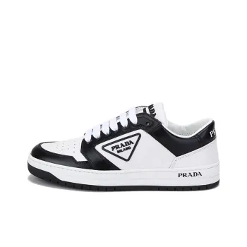 PRADA District Leather Sneakers 'White Black' Women's