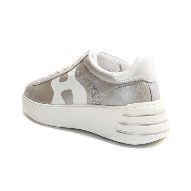 HOGAN Rebel Casual Shoes Women's Low-Top Silver-3