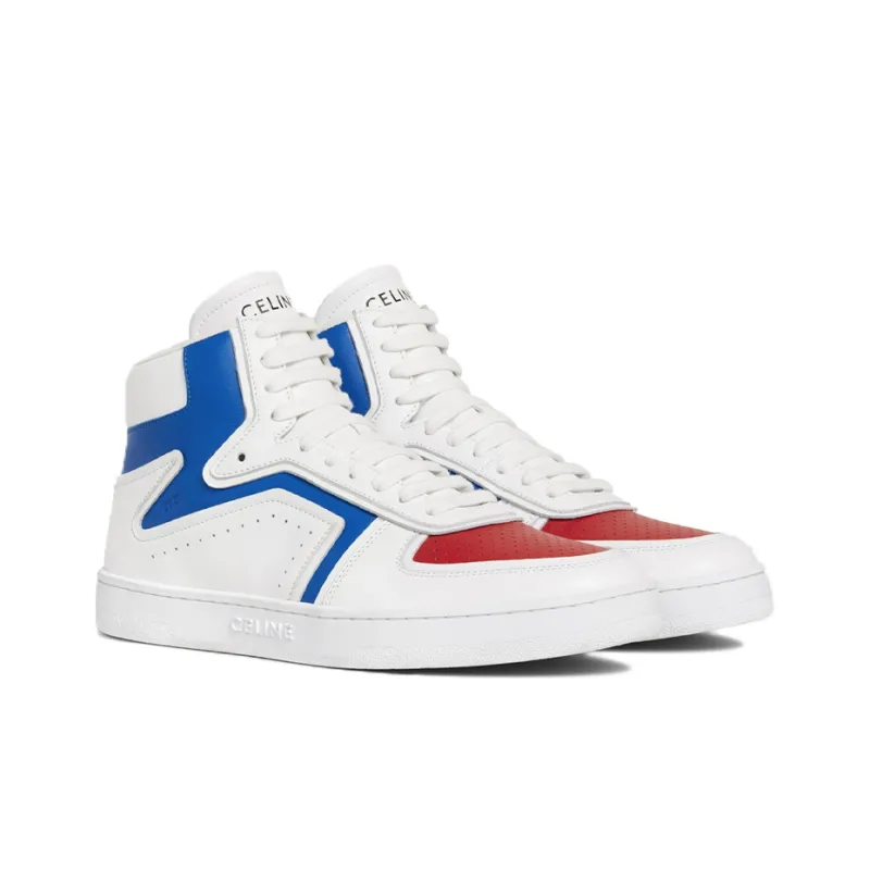 CELINE 'Z'Trainer CT 01 High Top Stylish Skateboarding Shoes Women's White Blue Red-2
