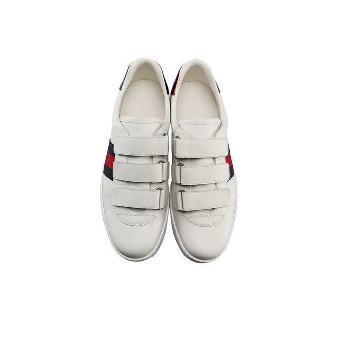 GUCCI New Ace Grip Strap Low 'White'-4