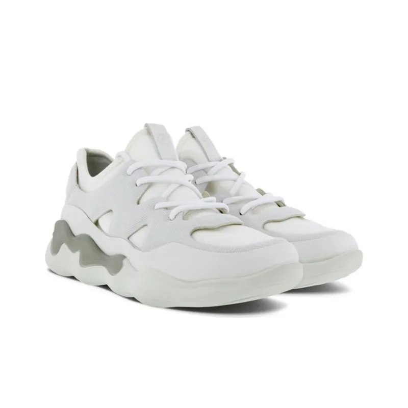 Ecco Shock Absorbers With Abrasion Resistant And Slip Resistant Properties Low Top Running Shoes Women's White-1