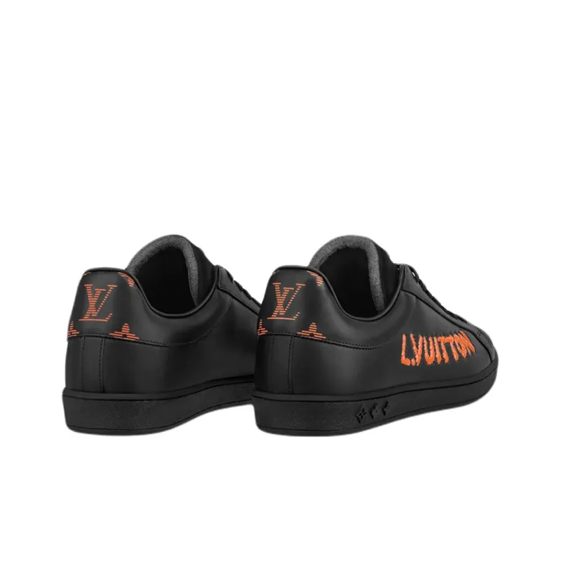 LOUIS VUITTON Lv Luxembourg Samothrace Sneakers 'Black With Orange'-2