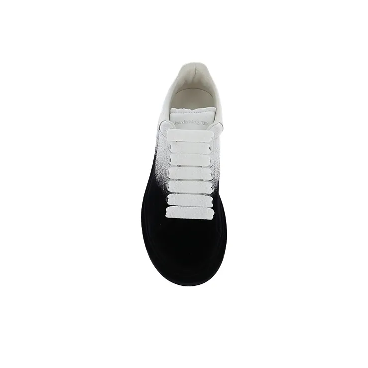 Alexander McQueen Oversized Sneaker 'White Black Velvet Spray' Women's-4
