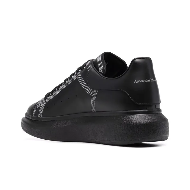 Alexander McQueen Oversized Sneaker 'Embroidered Black Silver'-3