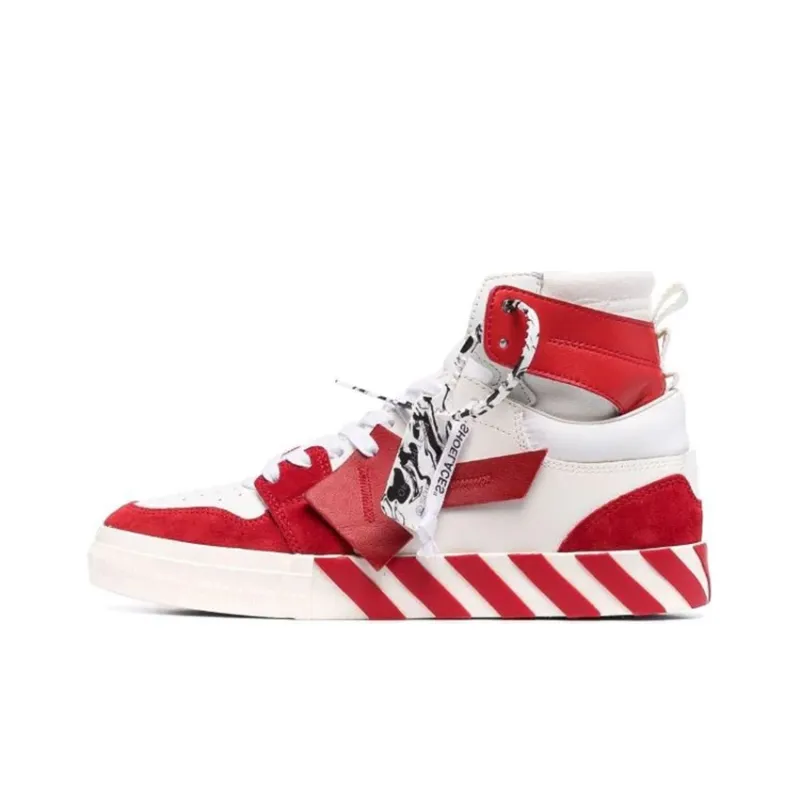 OFF WHITE Vulcanized Hi Top White Red-0
