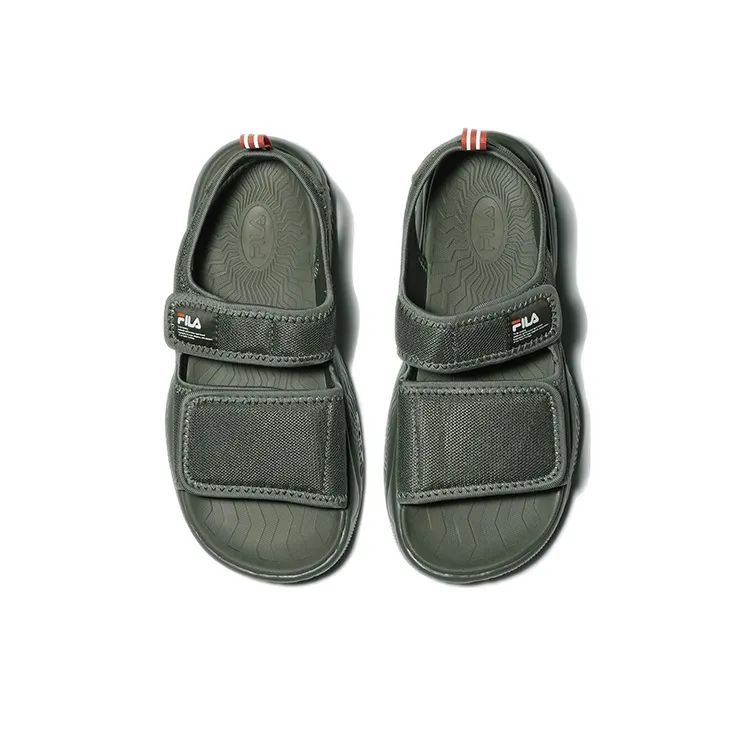 FILA Thick Sole Velcro Green Korean Version Unisex Sandals-3