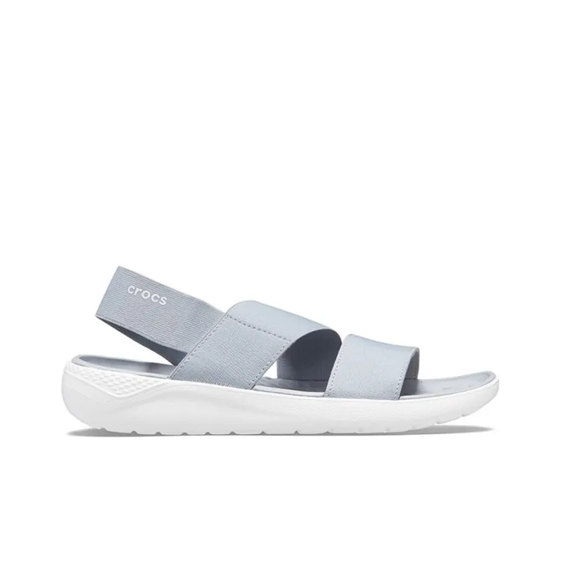 Crocs LiteRide Gray Light Blue Sandals 'Gray White' Women's-1