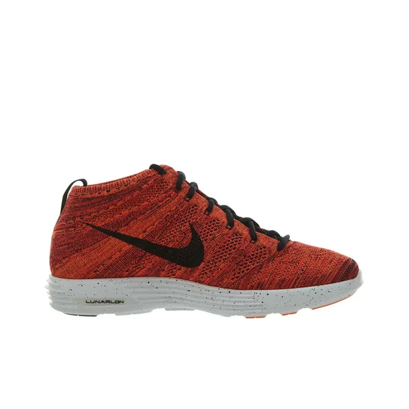 Nike Lunar Flyknit Cushioning Anti-Slip Wear-Resistant Breathable Lightweight Rebound Mid-Top Running Shoes Men's Red-1