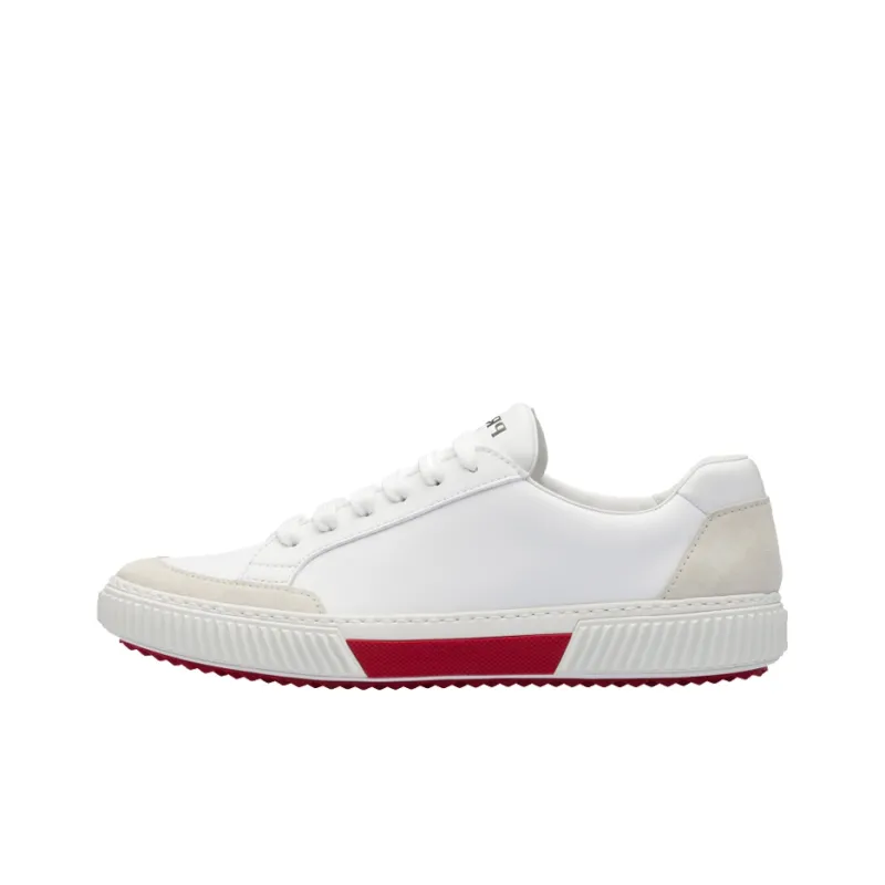 PRADA Stylish Skateboarding Shoes Men's White Red-0