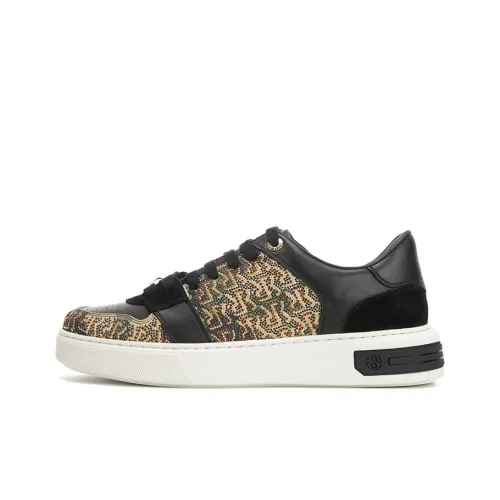 RARE Skateboard Shoes Men Low-Top Black/Gold