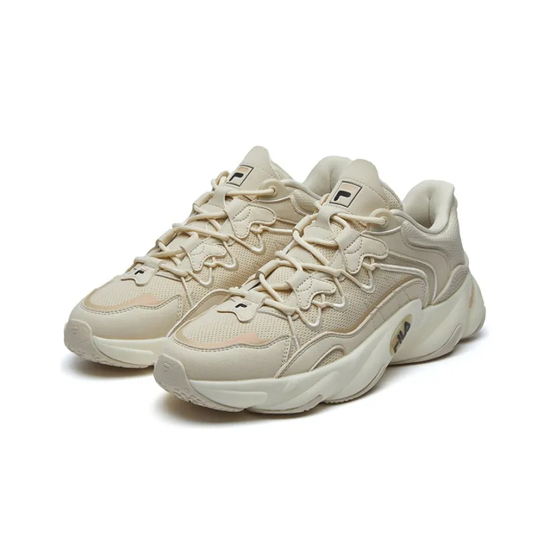FILA Shock Absorbers With Slip Resistant And Abrasion Resistant Properties Low Top Running Shoes Men's Beige-3
