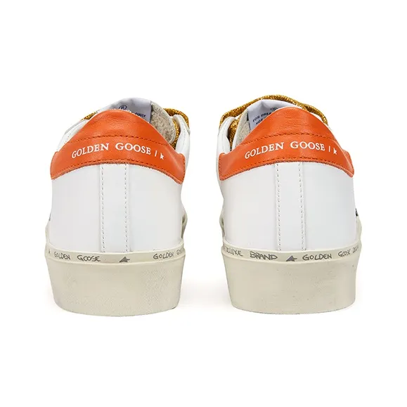 Golden Goose Hi Star Skateboard Shoes Women's White Orange Tail-2