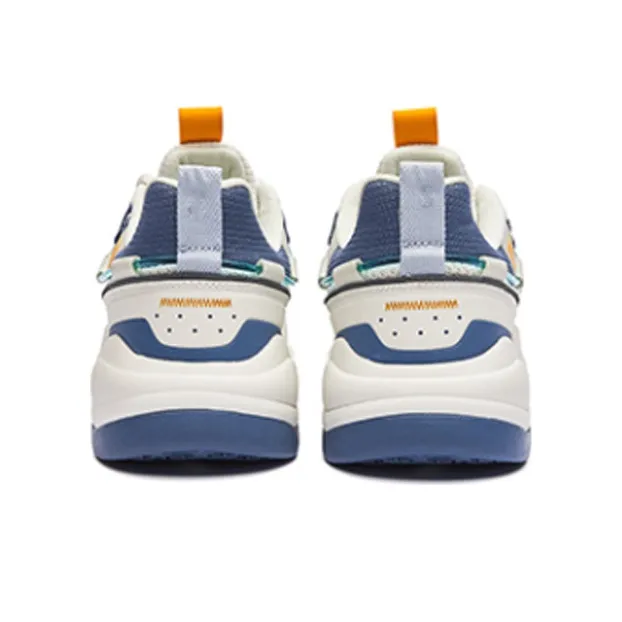 Erke Egret Breathable Low Top Running Shoes Men's White Blue-3