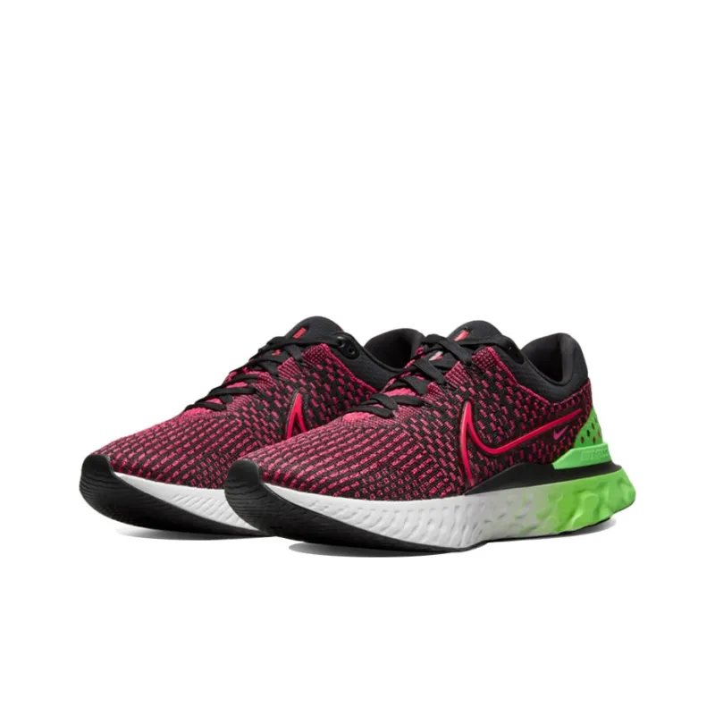 Nike React Infinity Run Flyknit 3 Green Strike Team Red-2