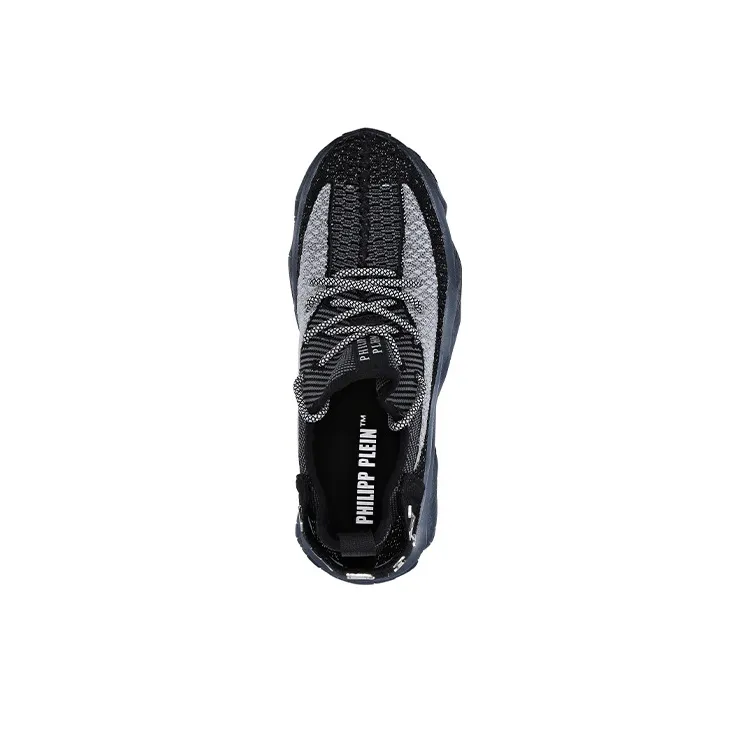 PHILIPP PLEIN Iconic Plein Cushioned Slip-Resistant Abrasion-Resistant Breathable Low-Top Casual Shoes Men's White Gray-3
