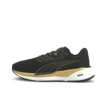 PUMA Eternity Nitro Slip-Resistant Low-Top Running Shoes Women's Black Gold