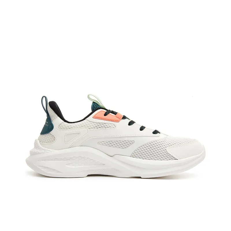 Erke Cushioned Anti Slip And Wear Resistant Lightweight Low Top Casual Running Shoes Men's Ivory-1
