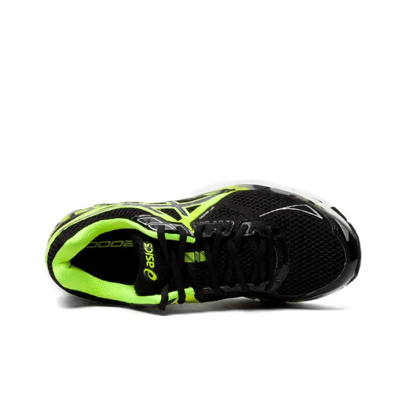 Asics GT-2000 3 Anti-Slip Wear-Resistant Low-Top Running Shoes Men's Black Neon Yellow-3