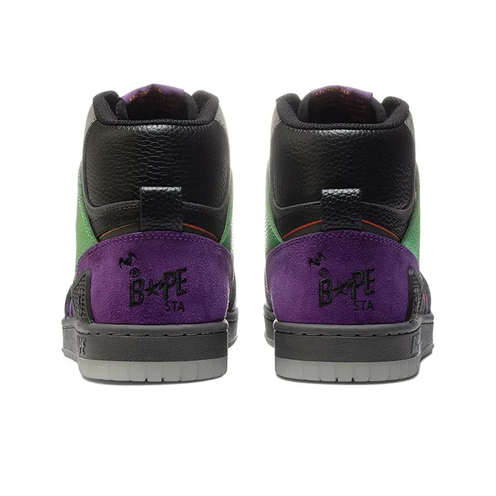A BATHING APE Bape STA 93 Hi Halloween Stylish Skateboarding Shoes Women's Purple-4
