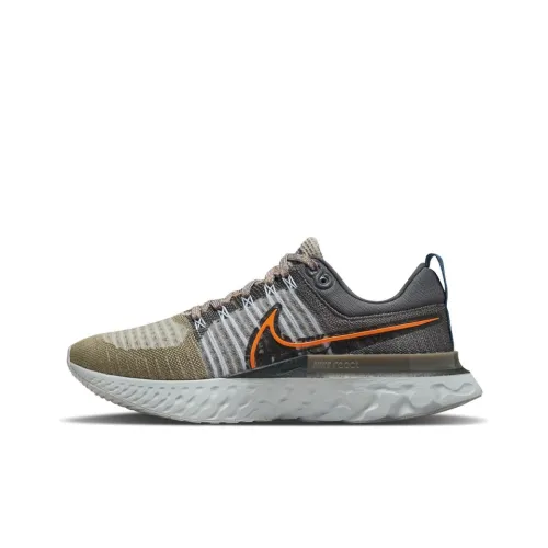 Nike React Infinity Run Flyknit 2 Light Bone Grey Orange