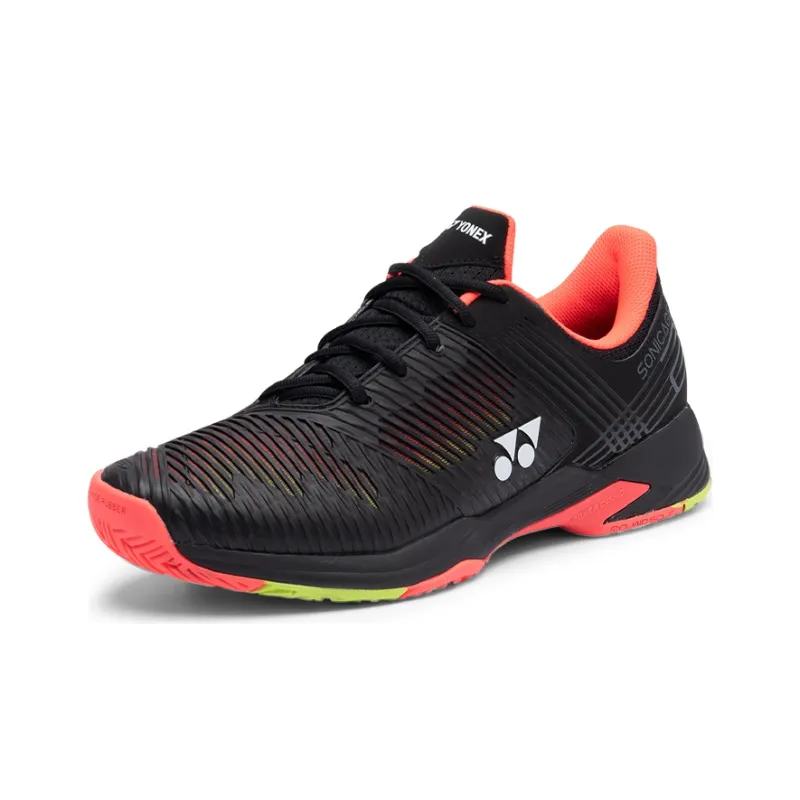 YONEX Wear Resistant Tennis Shoes Unisex Black Yellow-1