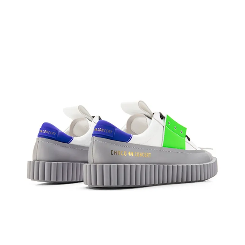 CHOCO CONCERT Stylish Skateboarding Shoes Unisex Neon White-4