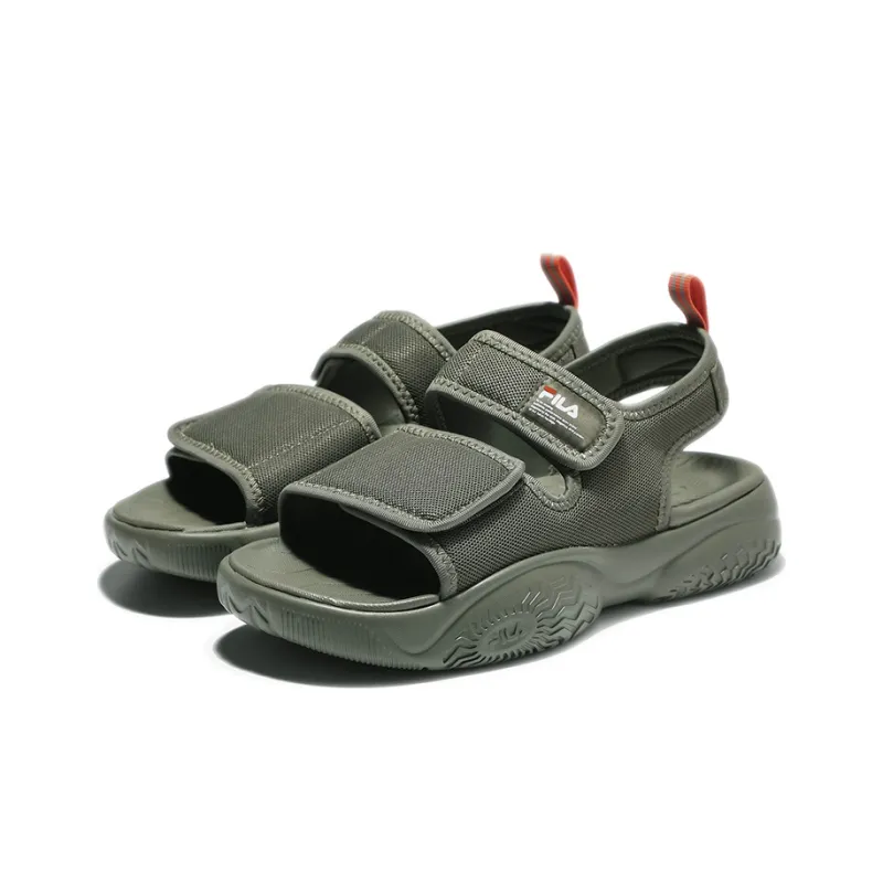 FILA Thick Sole Velcro Green Korean Version Unisex Sandals-2