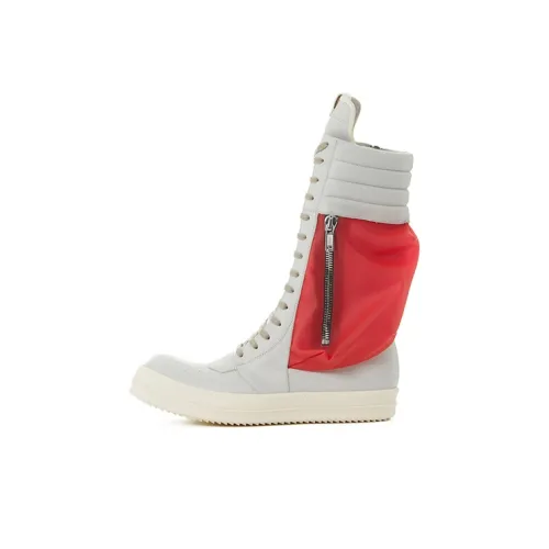 RICK OWENS Skateboard Shoes Men High-Top White/Red