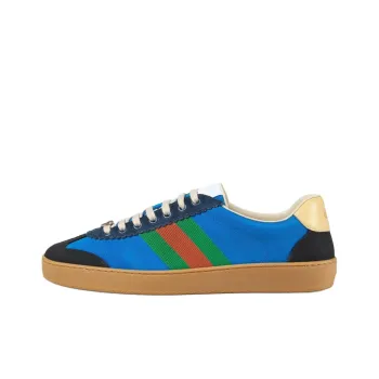 GUCCI G74 Web Low Top Stylish Skateboarding Shoes Women's Blue Green