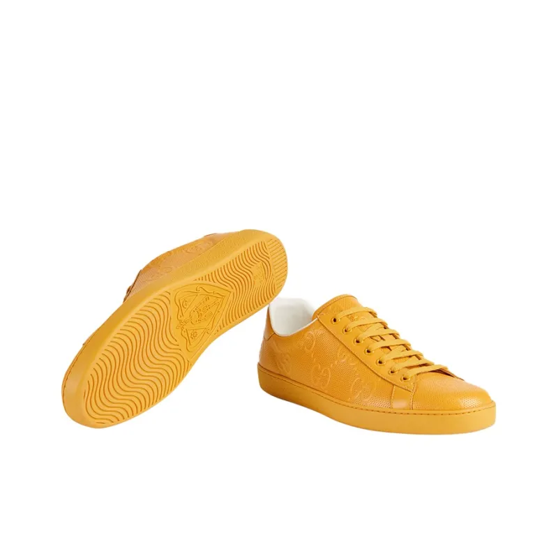GUCCI Ace Gg Embossed Yellow-4