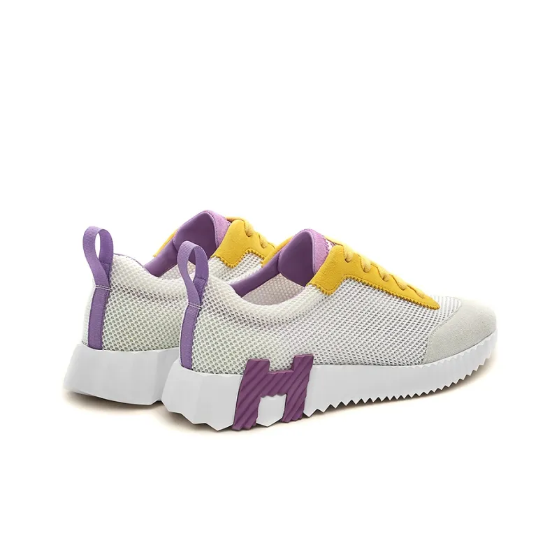 HERMES Bouncing Low Top Casual Shoes Women's White Purple-3