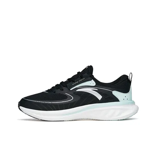 Anta Running Collection Lightweight Breathable Cushioning Low-Top Running Shoes Women's Black Blue