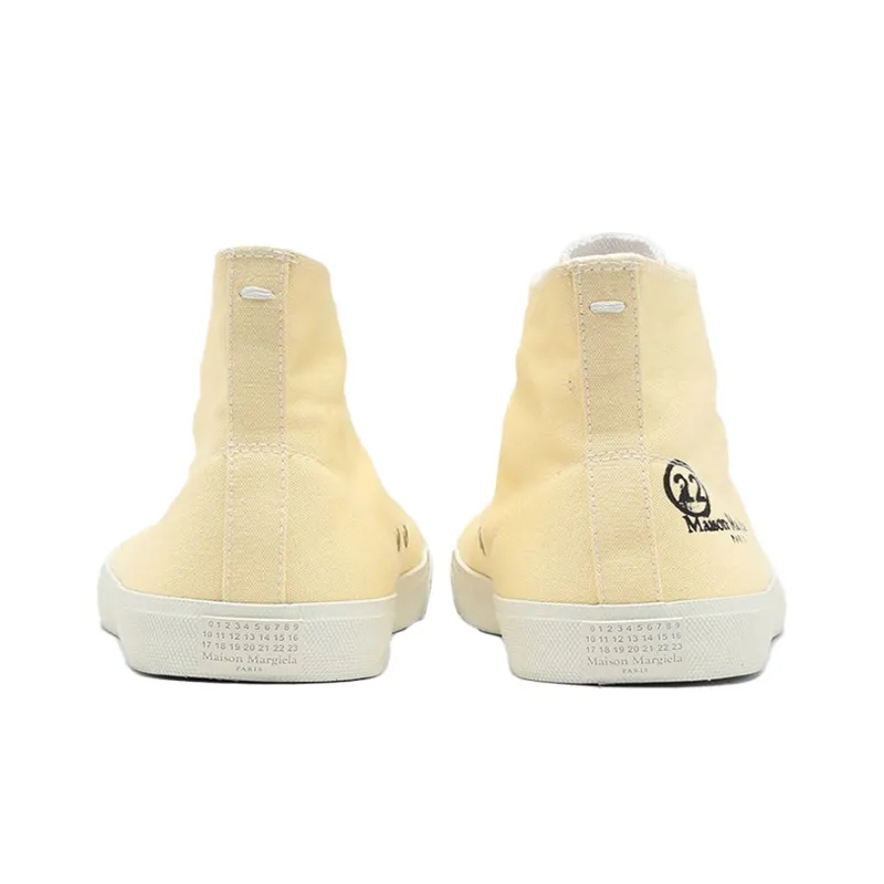 Maison Margiela Tabi High Top Canvas Shoes Men's Light Yellow-3