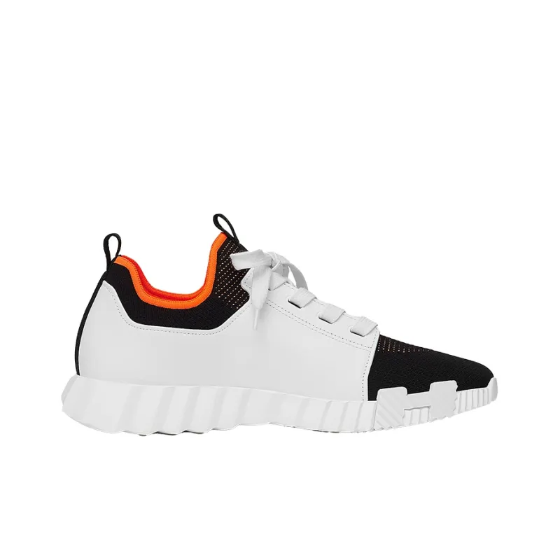 HERMES Low Top Casual Shoes Men's White Black-1