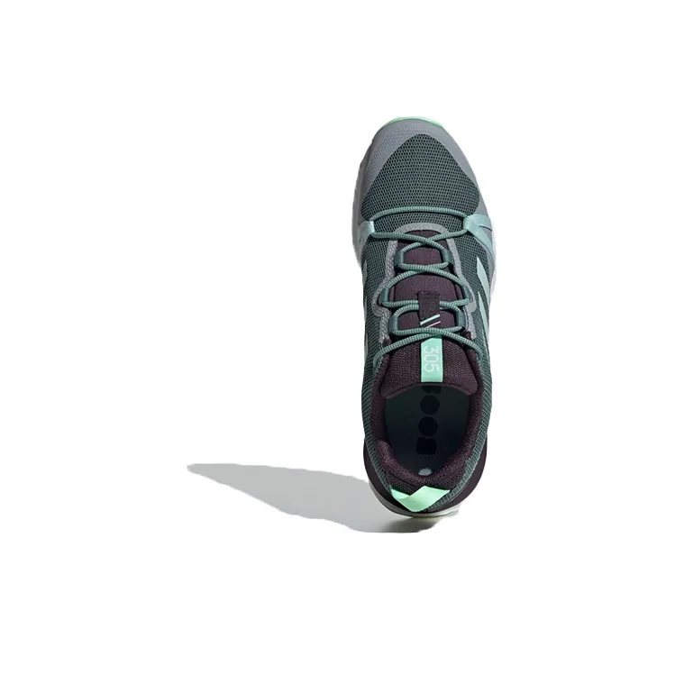 Adidas Terrex Skychaser Anti-Slip And Wear-Resistant Breathable Low-Top Trekking Shoes Women's Green Gray-4