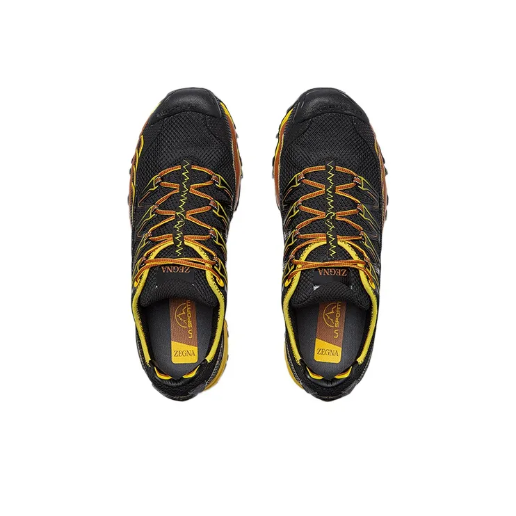 La Sportiva x Zegna Ultra Raptor Low-Top Running Shoes Men's Black Yellow-3
