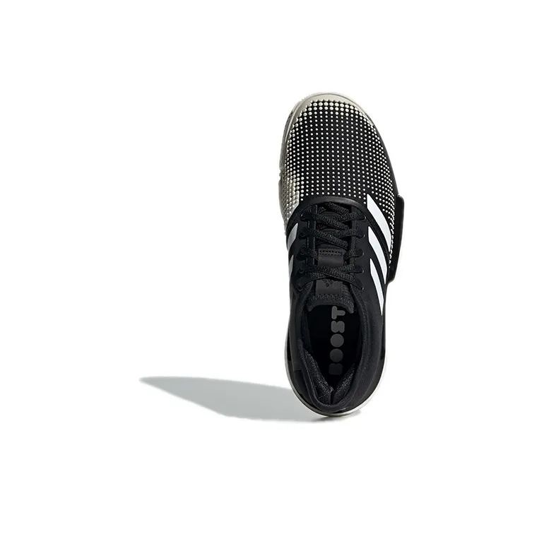 Adidas Solecourt Clay Wear Resistant Coverage Low Top Tennis Shoes Women's Charcoal Black-3