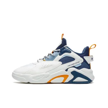 XTEP Fengxing 1.0 Slip Resistant Cushioning Mid Top Sports Casual Shoes White Blue