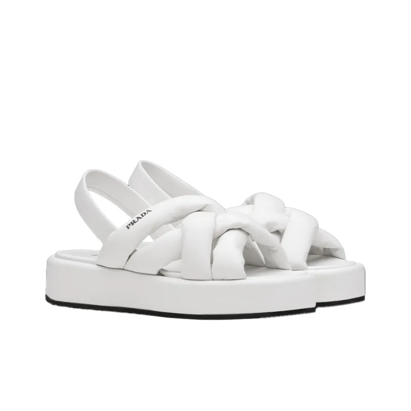 PRADA Nappa Casual Sandal Women's White-2