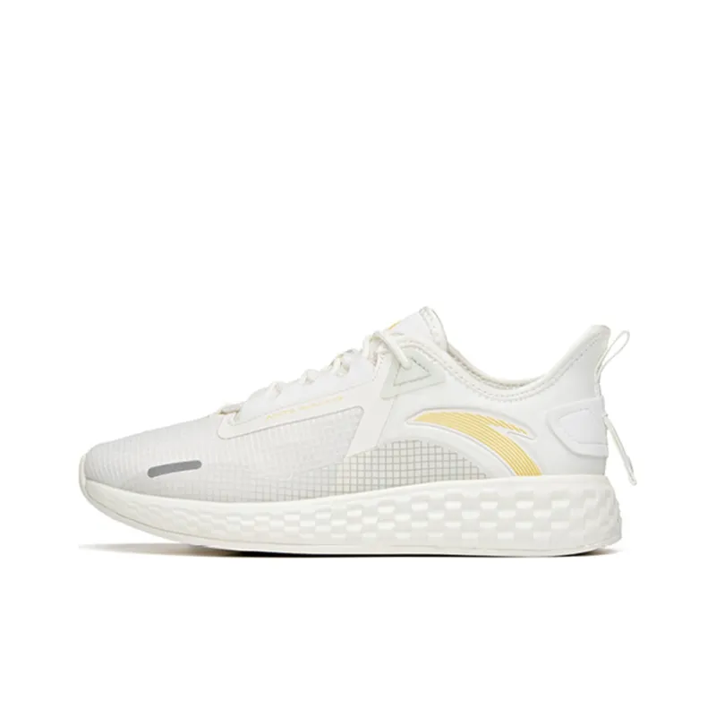 Anta Running Collection Cushioning Anti Slip And Wear Resistant Low Top Running Shoes Women's White Yellow-0