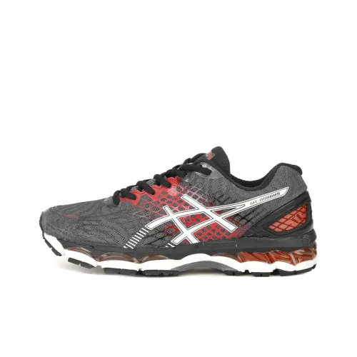 Asics GEL-Nimbus 17 Wear-Resistant Low-Top Running Shoes Men's Gray Red