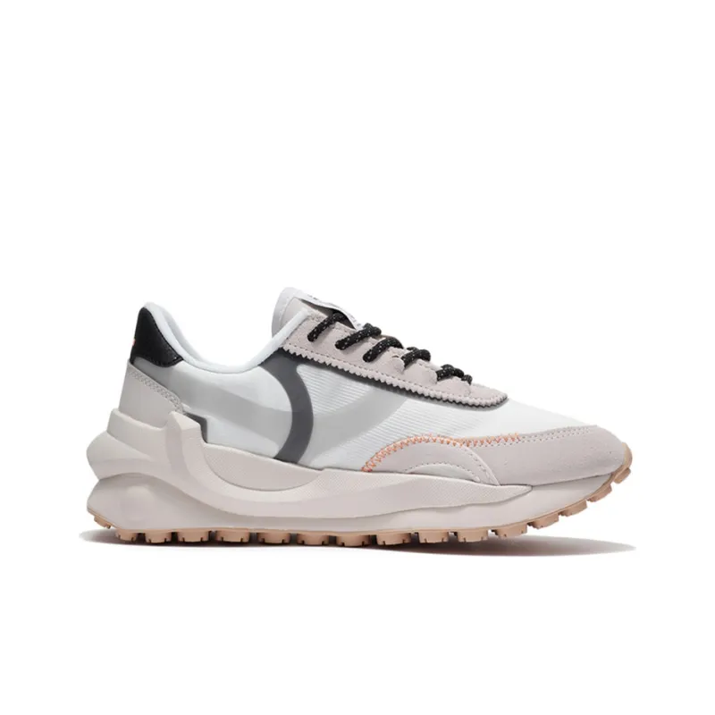 LiNing Durable Breathable Low Top Running Shoes Women's White Gray-1