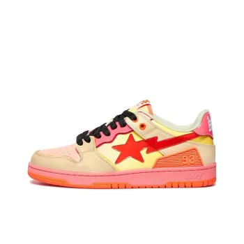 A BATHING APE SK8 STA Stylish Skateboarding Shoes Women's Orange Gradient