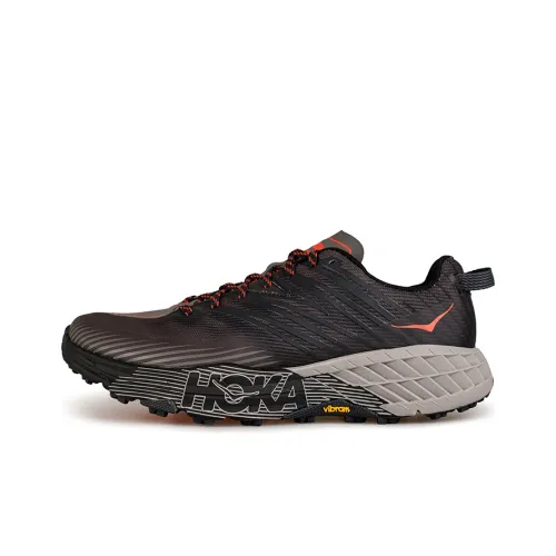 HOKA ONE ONE Speedgoat 4 Running Shoes Men Low-Top Black/Gray