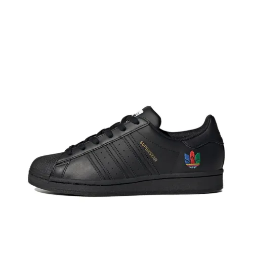 Adidas Originals Superstar Series Skateboard Shoes Women's Low-Top Black/Red/Blue