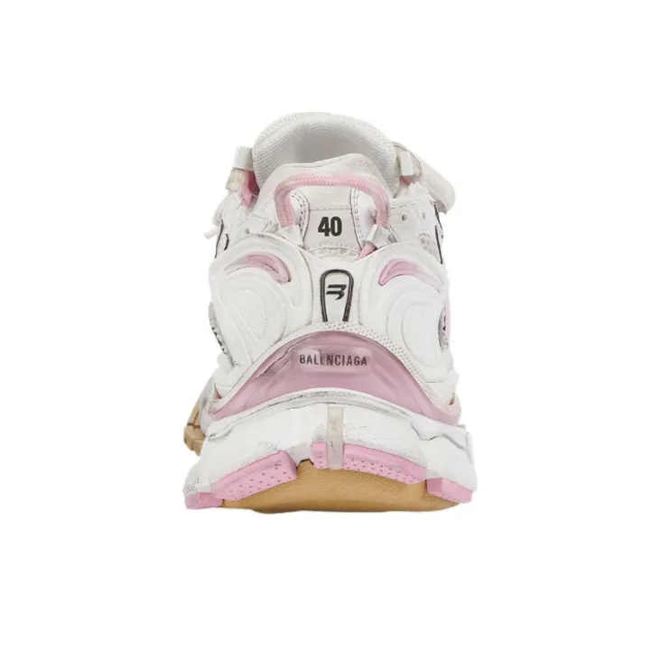 Balenciaga Runner Sneakers 'White Baby Pink Mesh And Nylon' Women's-4